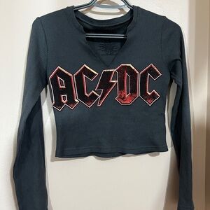 AC/DC cropped long sleeve shirt